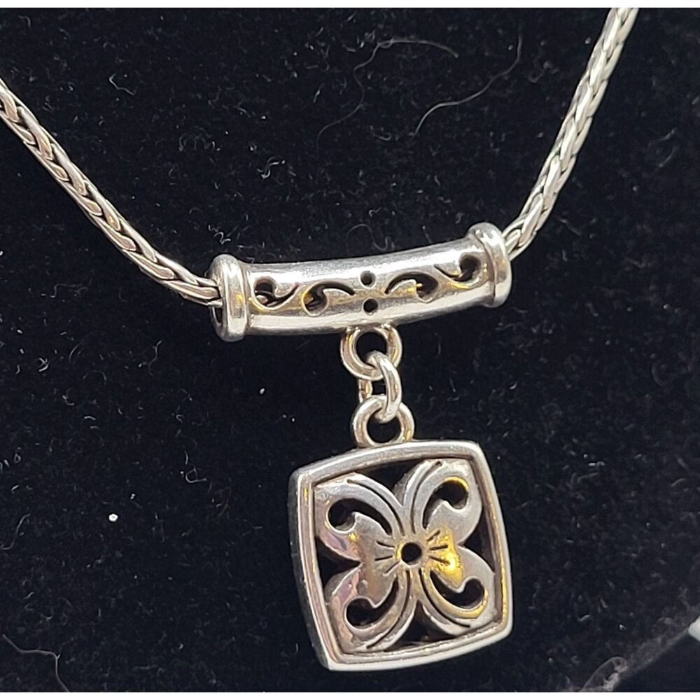 BrightonโSquare Silvertone Pendant Necklace 20in